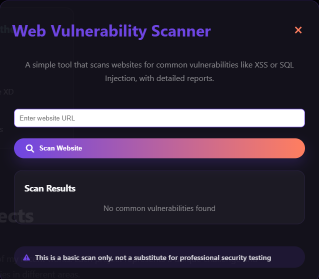 Web Vulnerability Scanner Demo